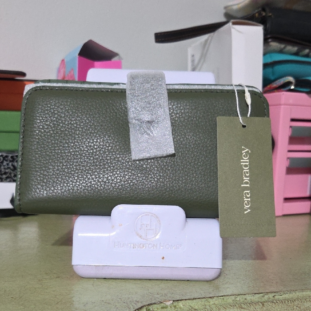 Vera Bradley Bronze Green Tab Wallet